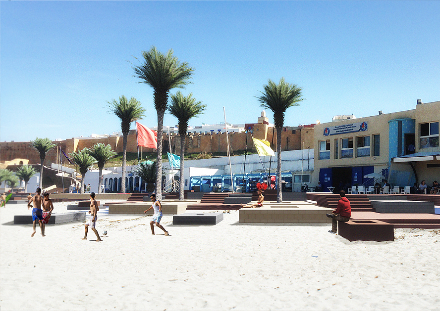 masterplan proposal for rabat's beach in morocco blurs the boundaries between city and sea