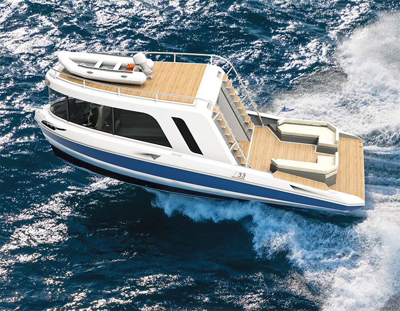 pierpaolo lazzarini designs the f33 spaziale yacht with sleek futuristic lines designboom