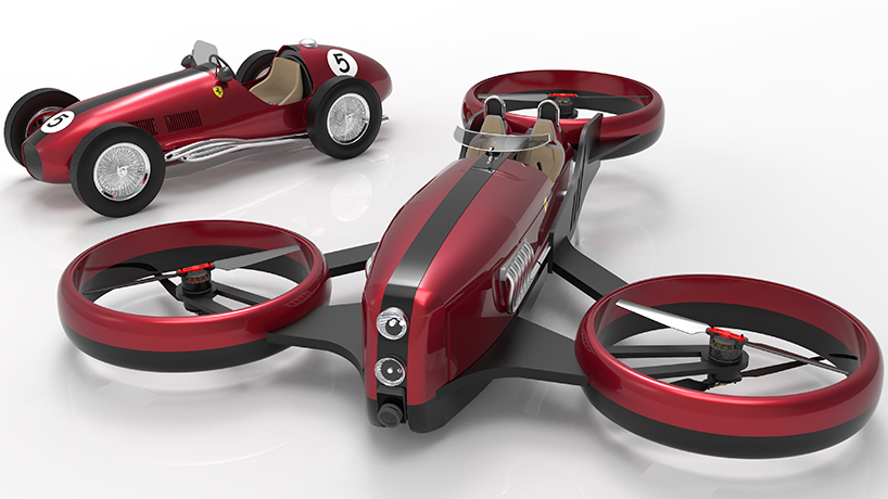 lazzarini conceives flying vehicle informed by a 1950s formula one ferrari - 1