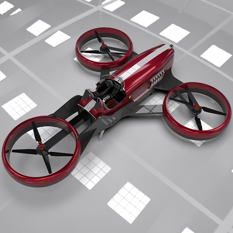 lazzarini conceives flying vehicle informed by a 1950s formula one ferrari - 4
