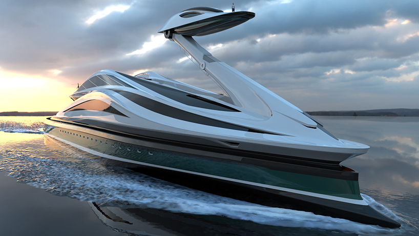 pierpaolo lazzarini designs 'avanguardia': a swan shaped mega yacht designboom