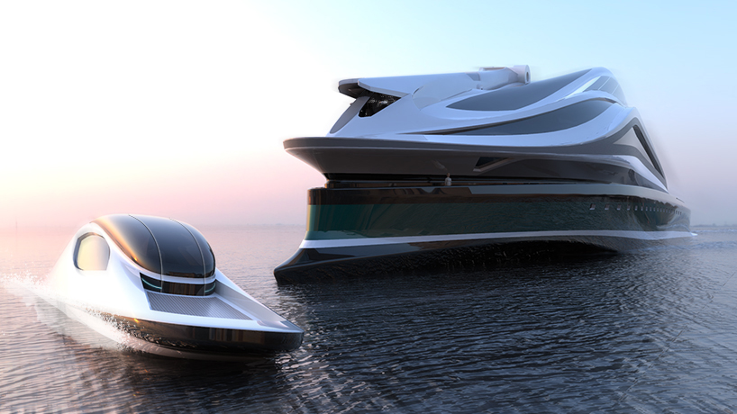 pierpaolo lazzarini designs a swan shaped mega yacht complete with detachable head - 2