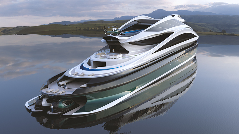 pierpaolo lazzarini designs 'avanguardia': a swan shaped mega yacht designboom