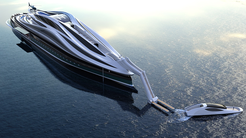 pierpaolo lazzarini designs 'avanguardia': a swan shaped mega yacht designboom