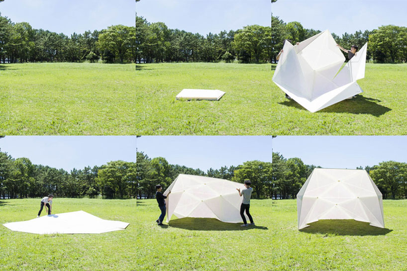 tsukagoshi miyashita sekkei foldable half dome designboom
