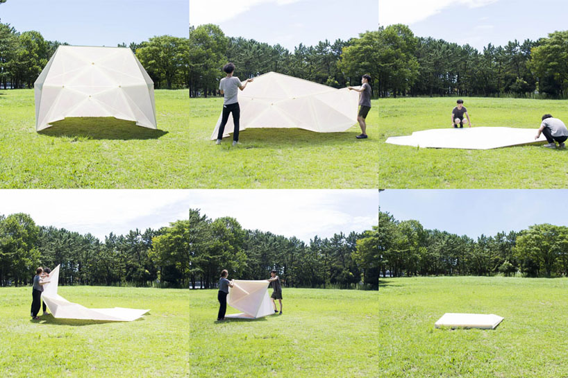 tsukagoshi miyashita sekkei foldable half dome designboom