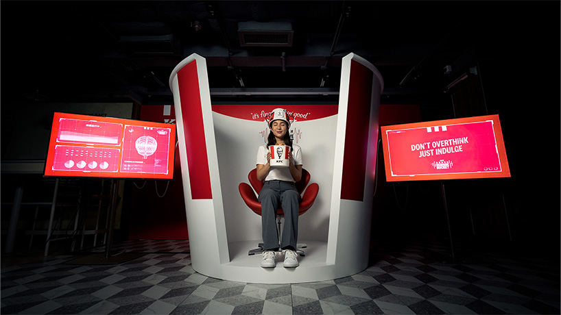 KFC brainwave bucket helmet challenges people to experience the power of comfort food