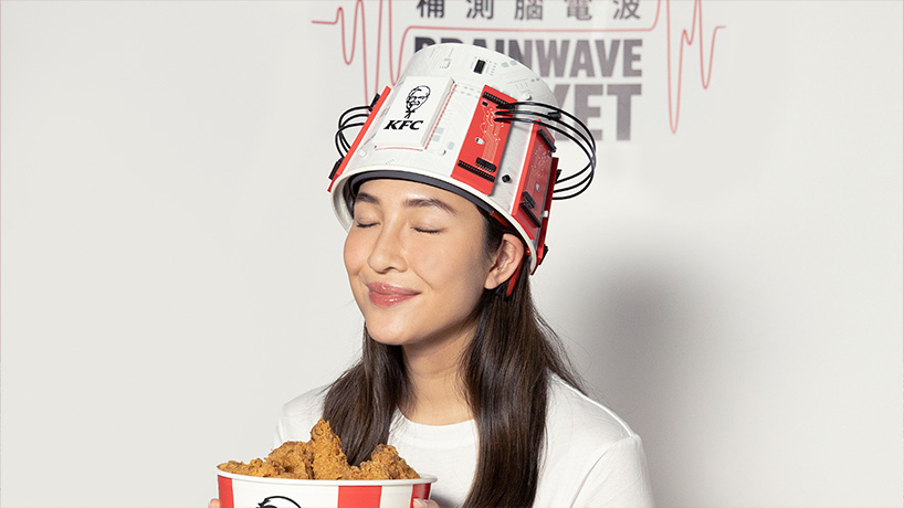 KFC brainwave bucket helmet challenges people to experience the power of comfort food