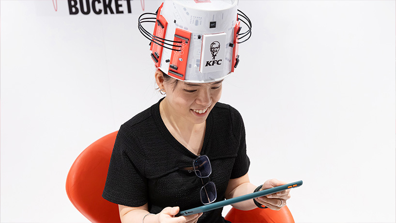 KFC brainwave bucket helmet challenges people to experience the power of comfort food