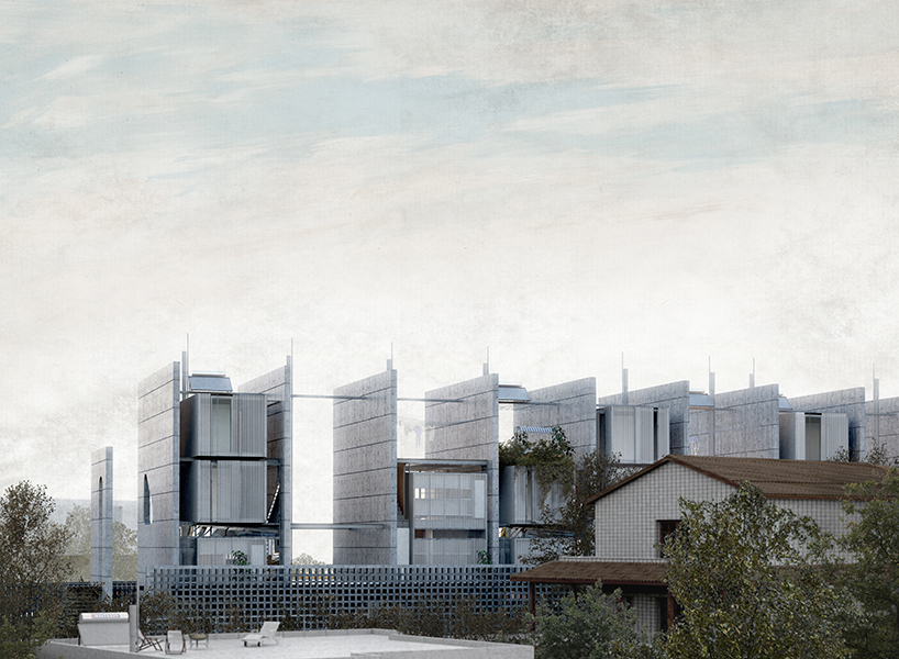 ΜΕΣΟΤΟΙΧΙΕΣ is a social housing concept composed of 23 party walls designboom