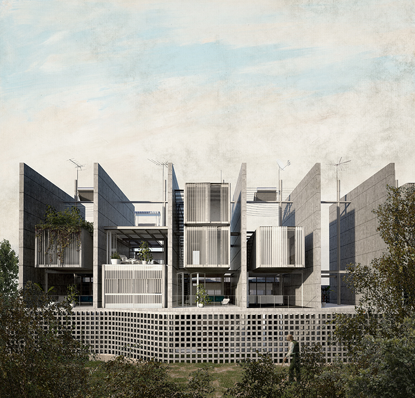 ΜΕΣΟΤΟΙΧΙΕΣ is a social housing concept composed of 23 party walls designboom