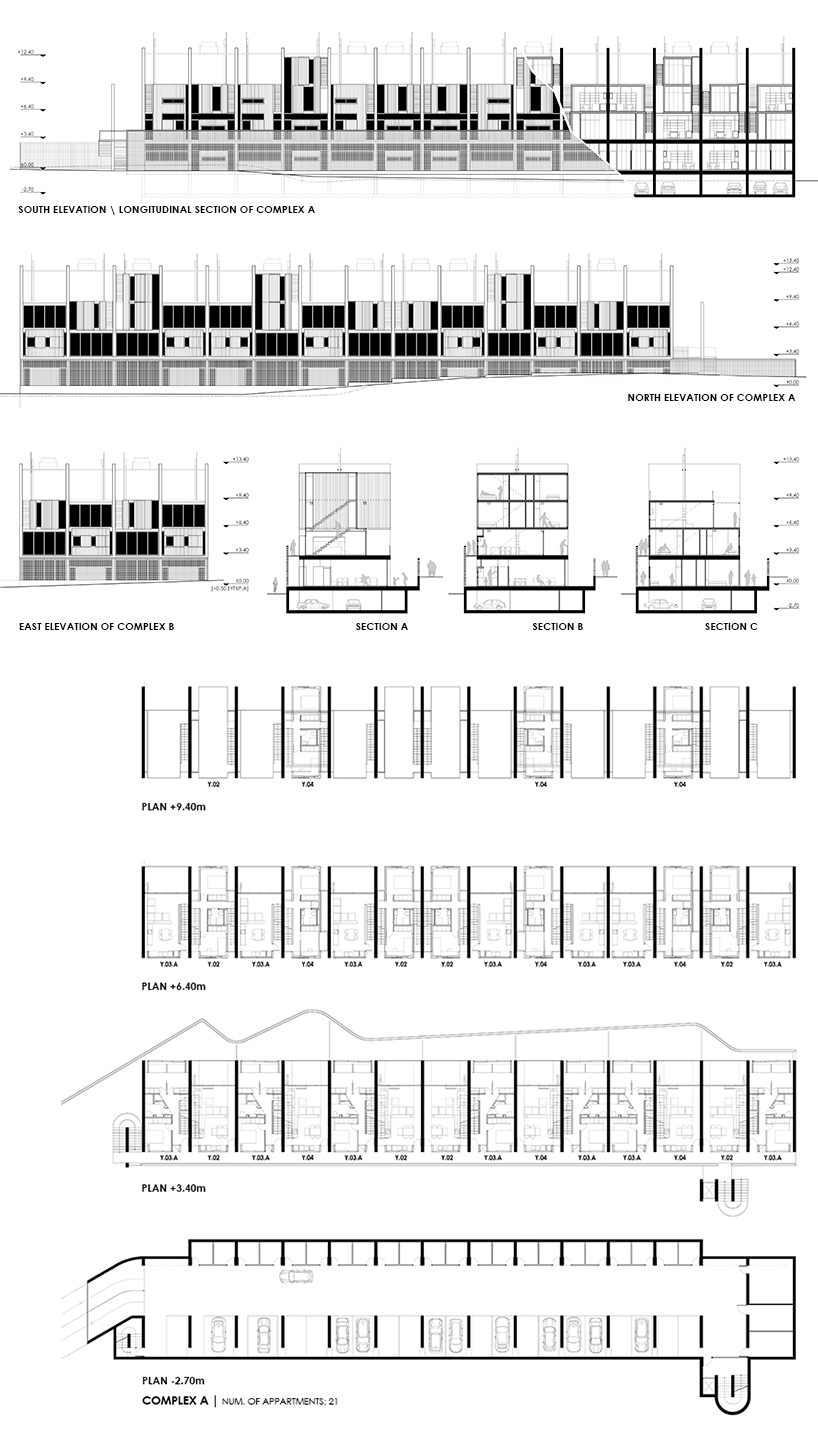 ΜΕΣΟΤΟΙΧΙΕΣ is a social housing concept composed of 23 party walls designboom