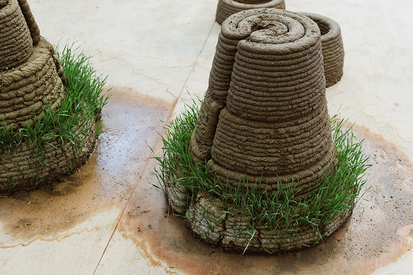 ‘to grow a building’ uses 3D printing to create organic architecture made of seeds and soil