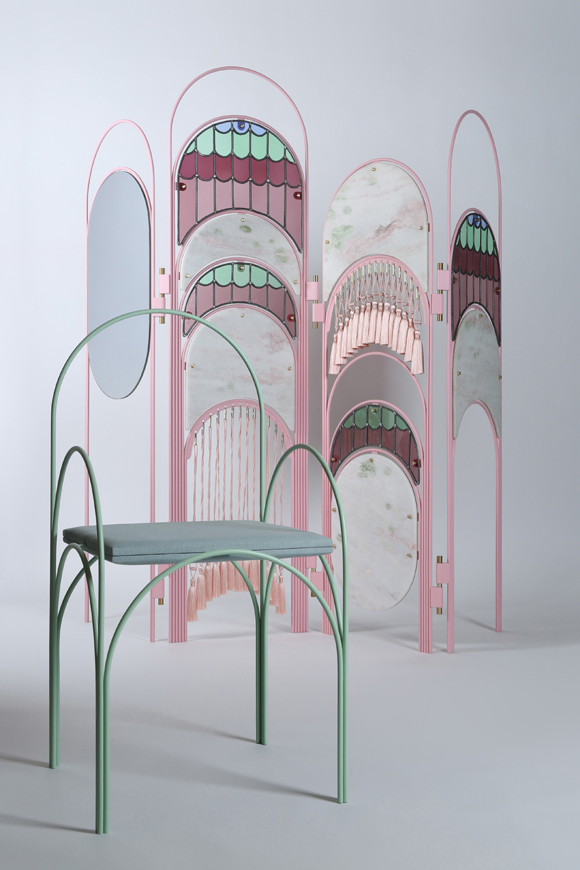 richard yasmine reflects lebanese architecture in pastel-hued furniture collection