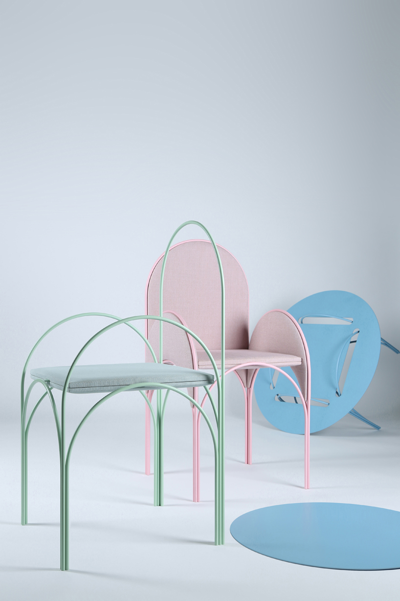 richard yasmine reflects lebanese architecture in pastel-hued furniture collection