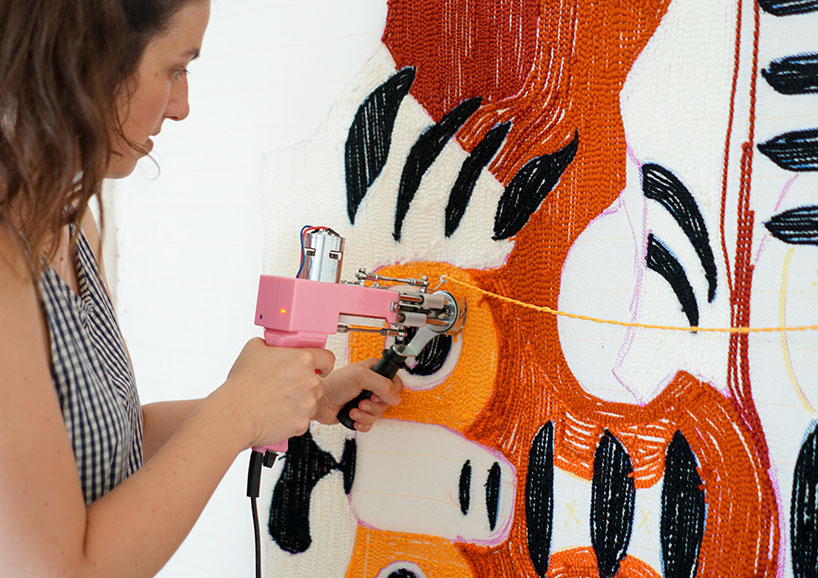 cultural artifacts are skinned using 3D photogrammetry to produce tufted tiger rugs