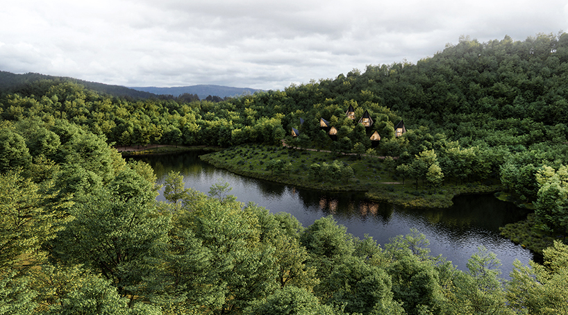 peter pichler nestles sustainable tree houses into the rugged landscape of west virginia designboom