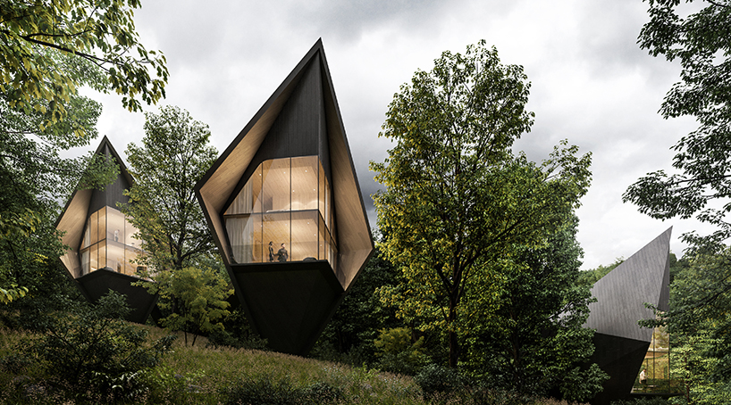 peter pichler nestles sustainable tree houses into the rugged landscape of west virginia designboom