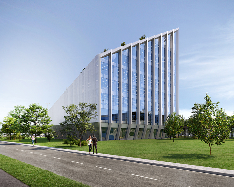 peter pichler maximizes north light with sloping roof for bonfiglioli HQ designboom