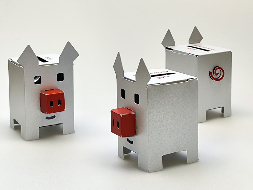 metallic paper piggy bank