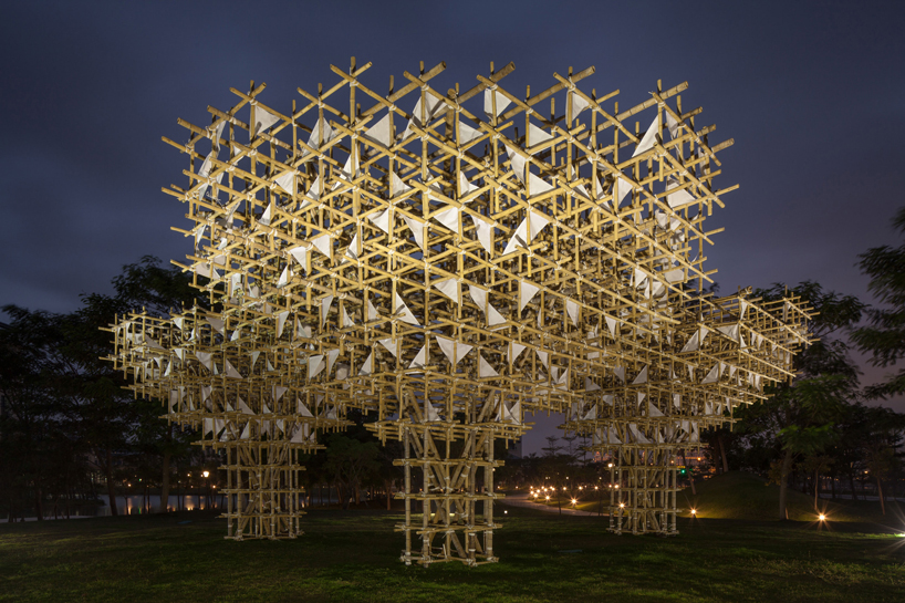 impromptu projects erects treeplets bamboo installation in china
