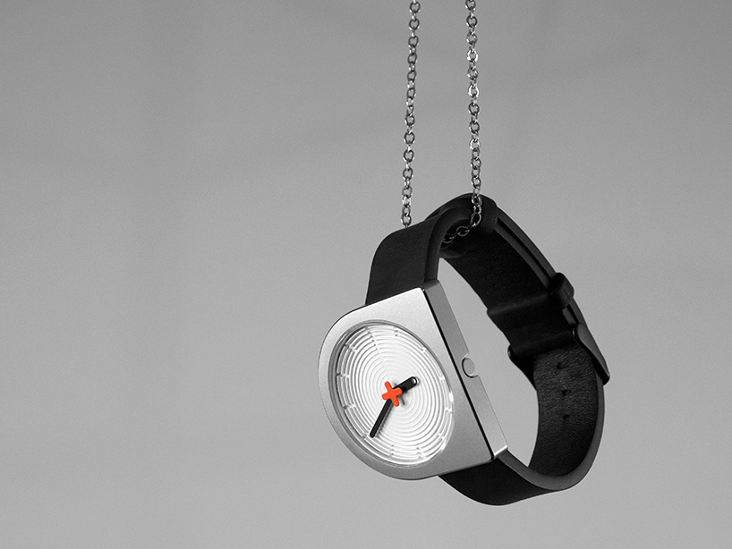 christo logan's good + evil omen watch carves a D-shaped face from a block of stainless steel 