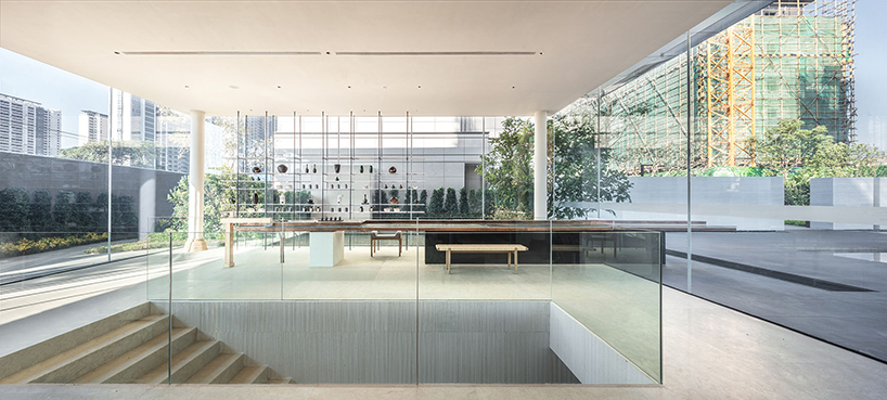 waterfrom design builds a tranquil teahouse around an old tree in china designboom