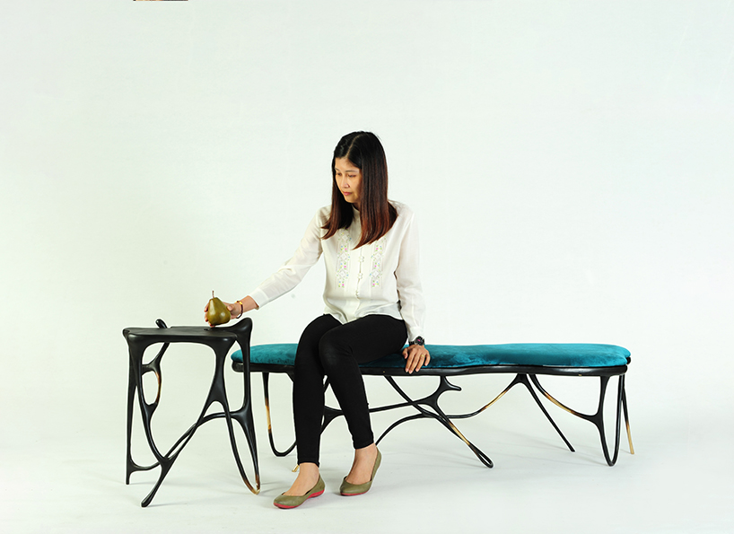 ink calligraphy furniture by apiwat chitapanya flows like chinese brushstrokes designboom