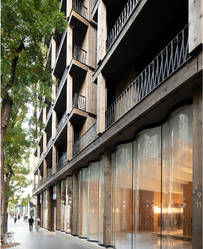 AAVP architecture links historical parisian passage in wood-framed housing block