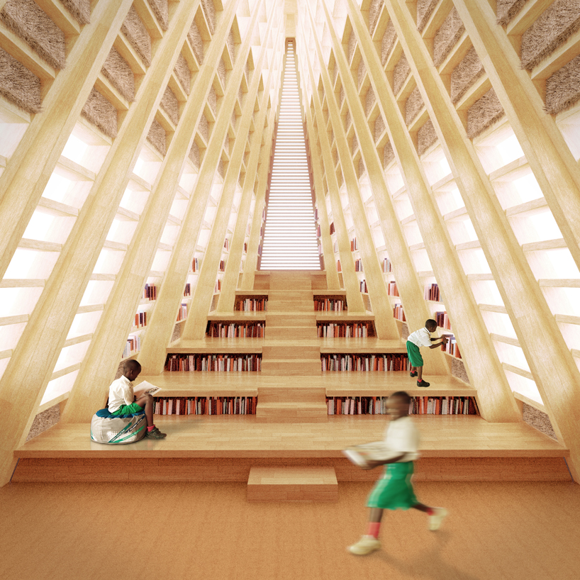 NUDES uses straw bales to create a breathable skin for proposed school in malawi designboom