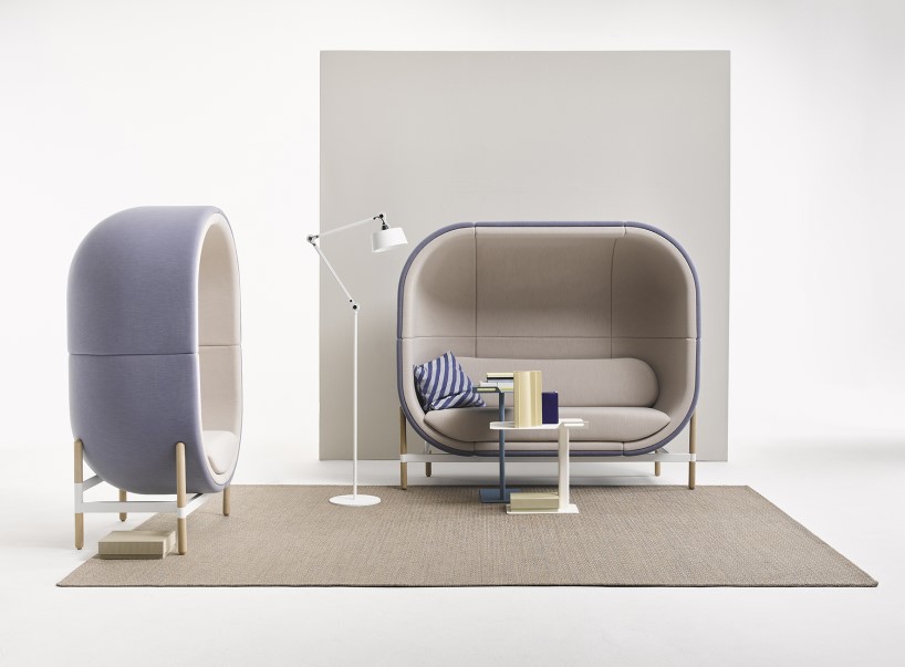 the sound-absorbing capsule chair imagines a new office reality post COVID-19 designboom