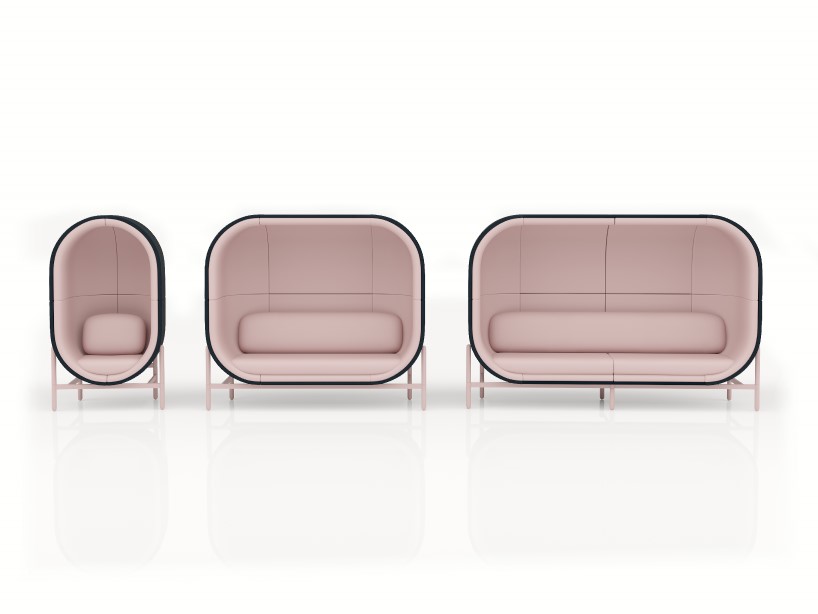 the sound-absorbing capsule chair imagines a new office reality post COVID-19 designboom
