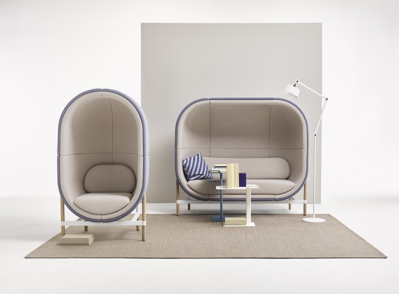 the sound-absorbing capsule chair imagines a new office reality post COVID-19 designboom