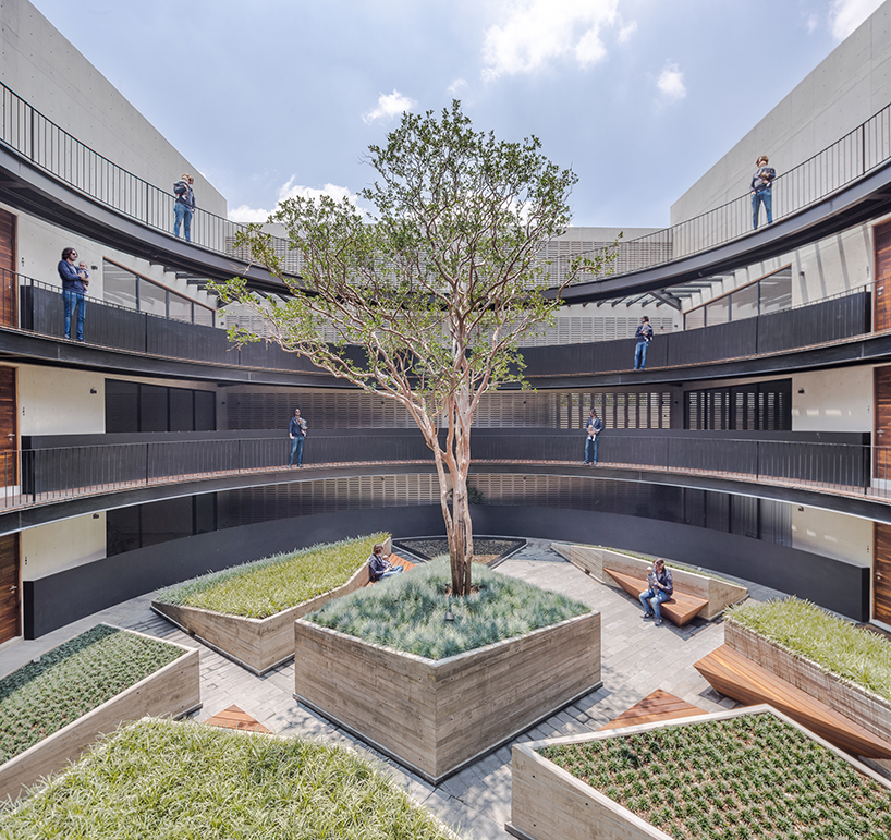HGR arquitectos designs building with circular courtyard as new housing alternative