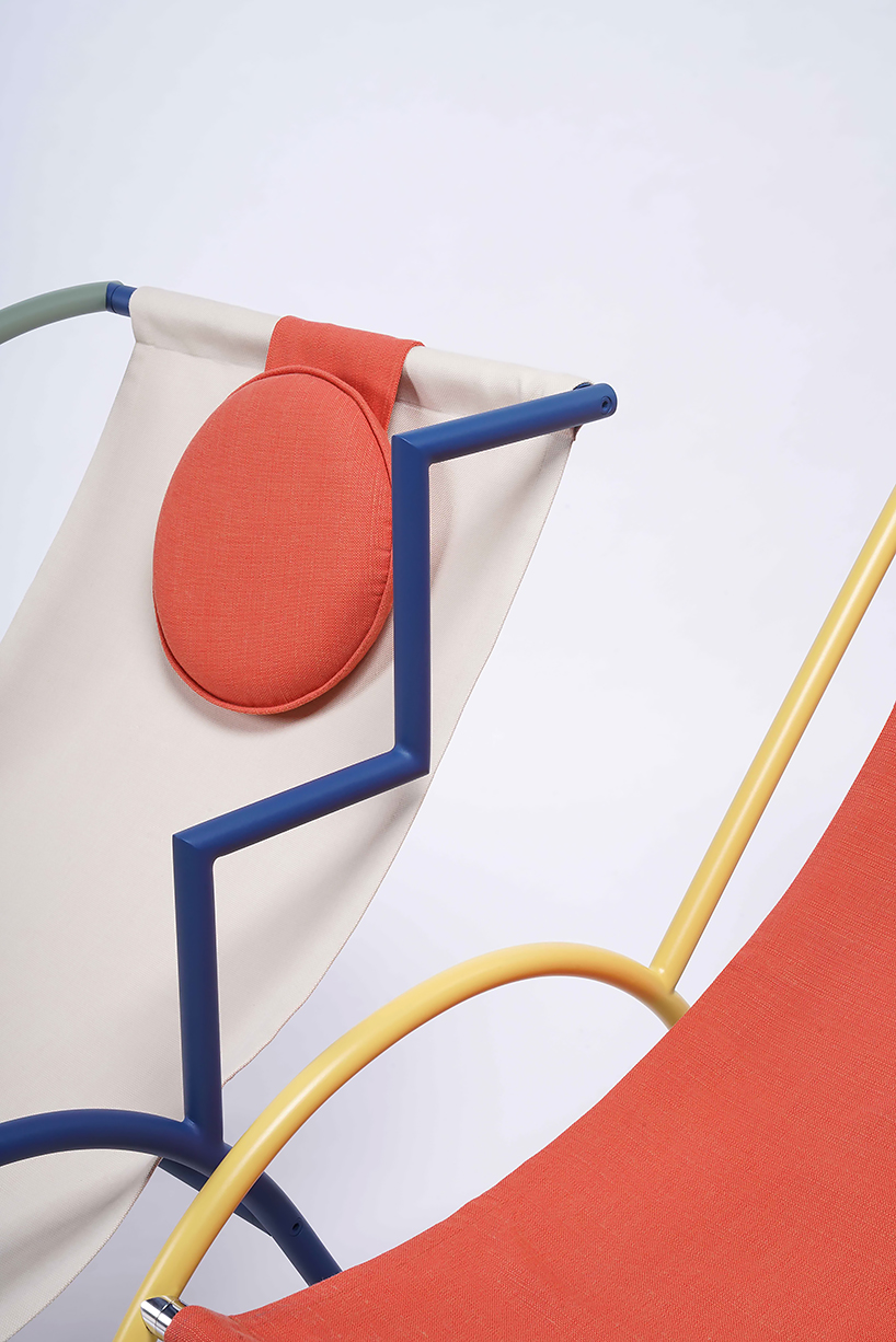 ebba is a beskope chair that allows users to mix and match graphic steel armrests designboom