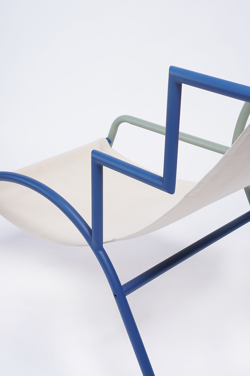 ebba is a beskope chair that allows users to mix and match graphic steel armrests designboom