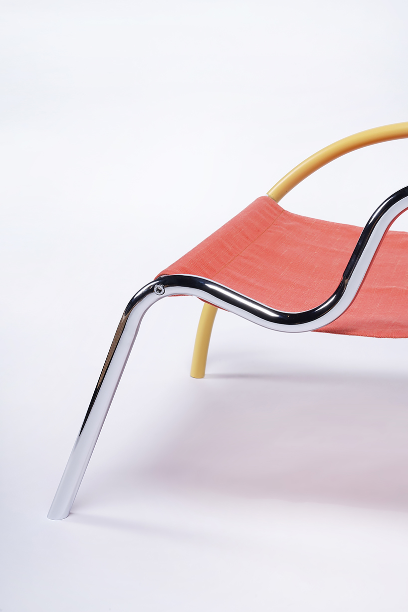 ebba is a beskope chair that allows users to mix and match graphic steel armrests designboom