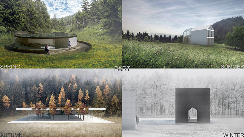 archijoo envisions buildings to blend with the seasons in northern italy designboom