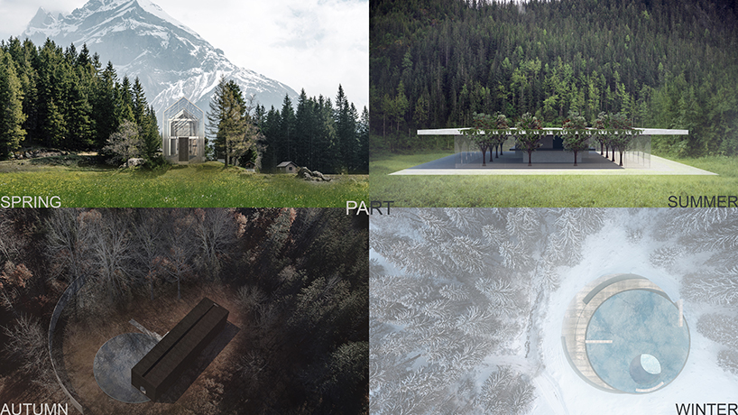 archijoo envisions buildings to blend with the seasons in northern italy designboom