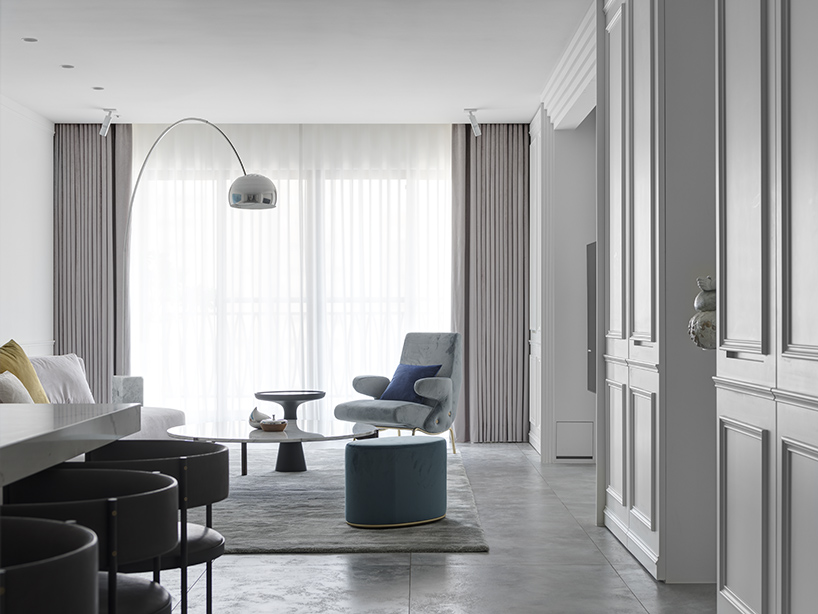 marty chou architecture creates elegant interior for 'the mermaid's' apartment in taiwan