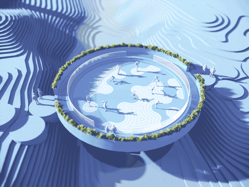 ice bridge becomes an ice skating ring in winter 1