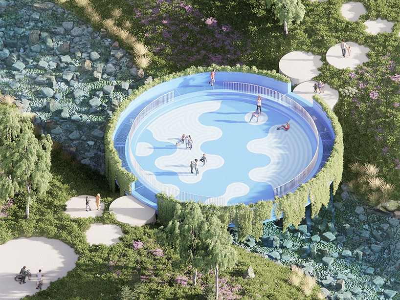 ice bridge becomes an ice skating ring in winter 10