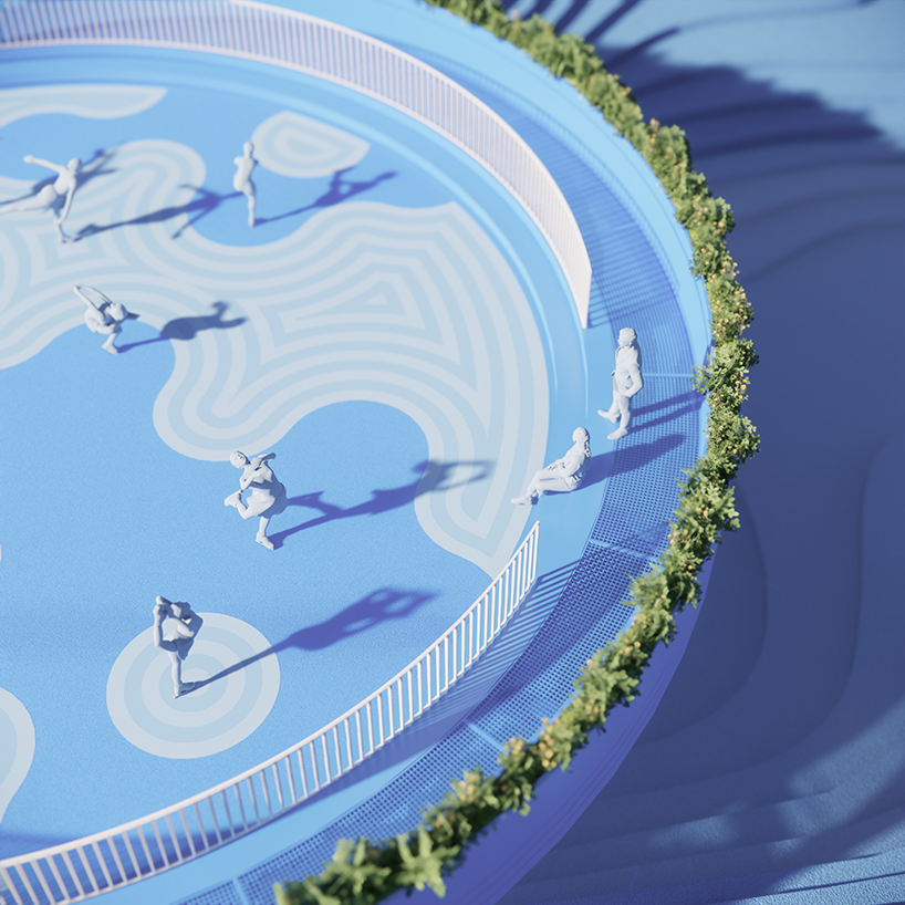 ice bridge becomes an ice skating ring in winter 2