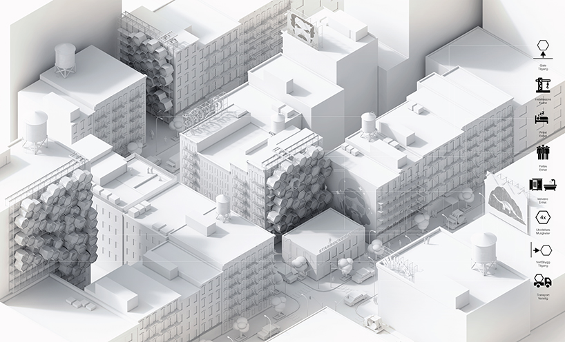 3d printed micro-neighbourhoods new york city homeless framlab designboom