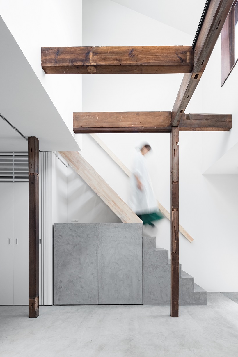kooo architects renovates traditional machiya house in kyoto with white-hued interiors