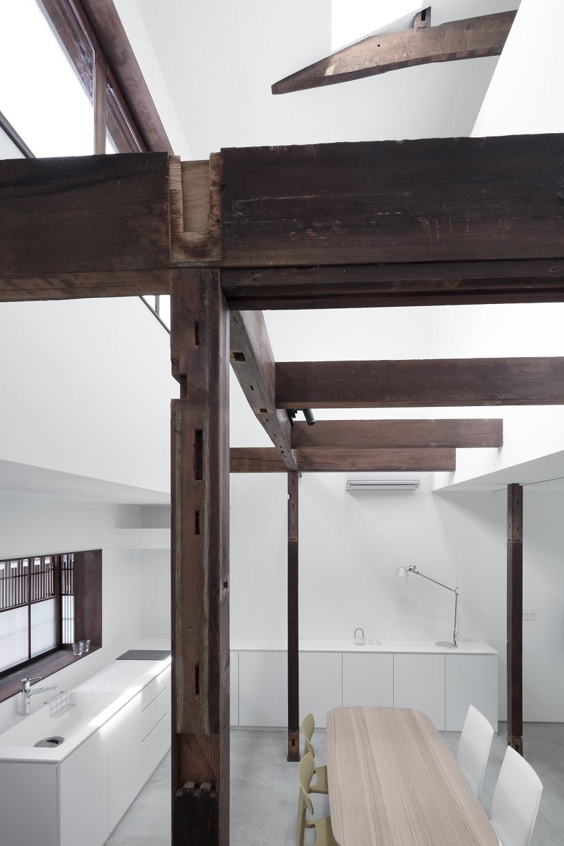 kooo architects renovates traditional machiya house in kyoto with white-hued interiors