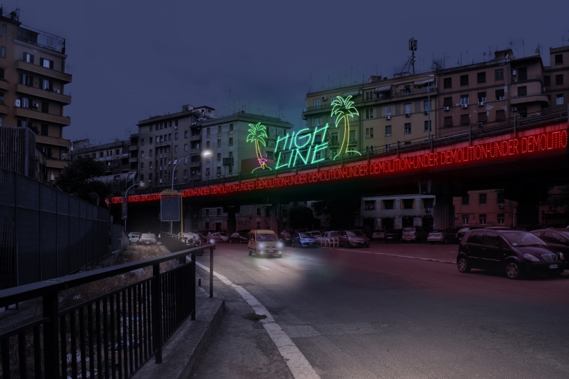 'neon rome' by m²ft architects envisions italian landmarks lit with neon signage designboom