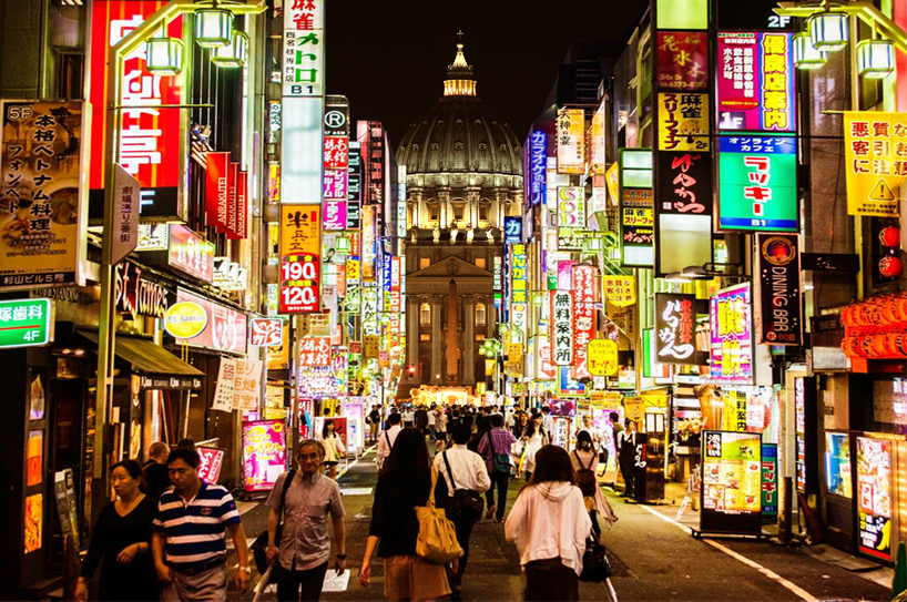 'what if' by m²ft architects superimposes iconic architecture onto the city of rome designboom