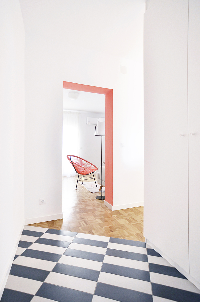 optical patterns + bright pops of color complete apartment & home office by m²ft in madrid