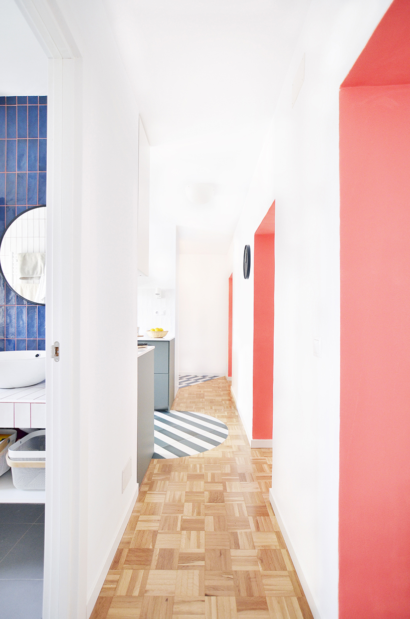 optical patterns + bright pops of color complete apartment & home office by m²ft in madrid